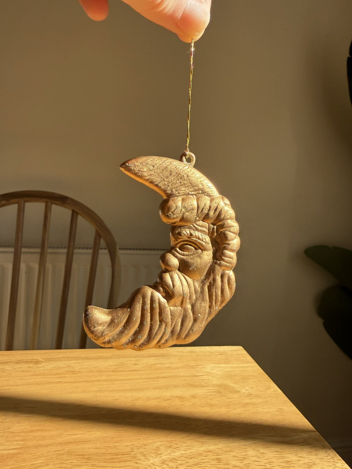 Vintage Gold Crescent Moon Hanging Decoration