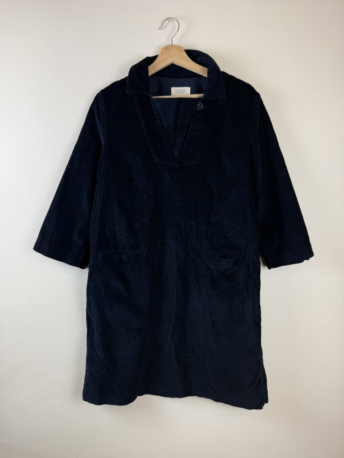 Size 12 Navy Cotton Corduroy Dress TOAST