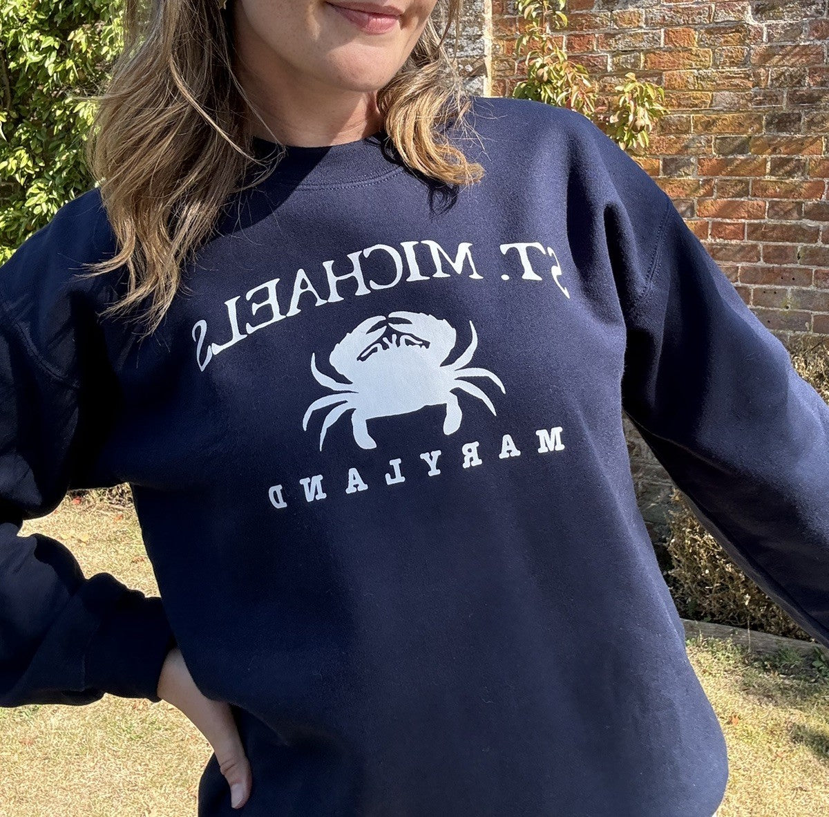 Vintage Size M 10-14 Navy St Michaels Maryland Sweatshirt Jumper