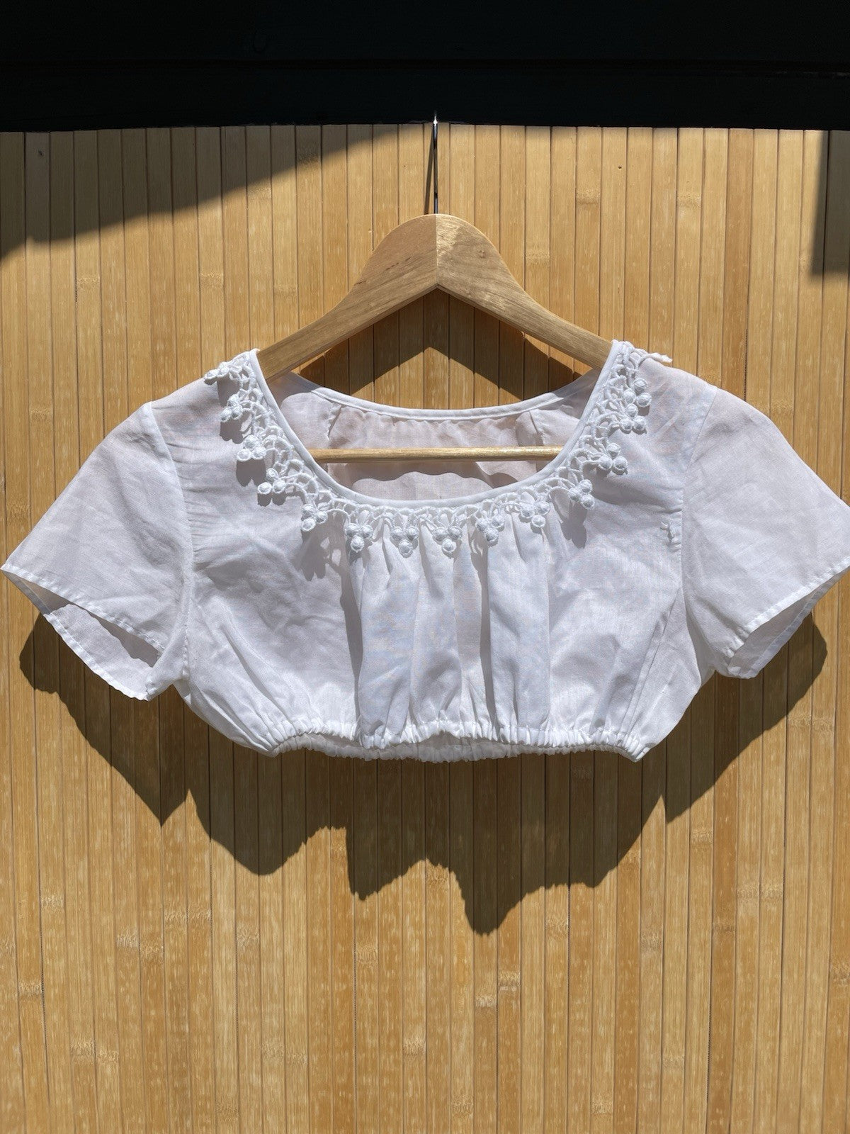 Vintage Size XS 6-8 White Milkmaid Dirndl Blouse