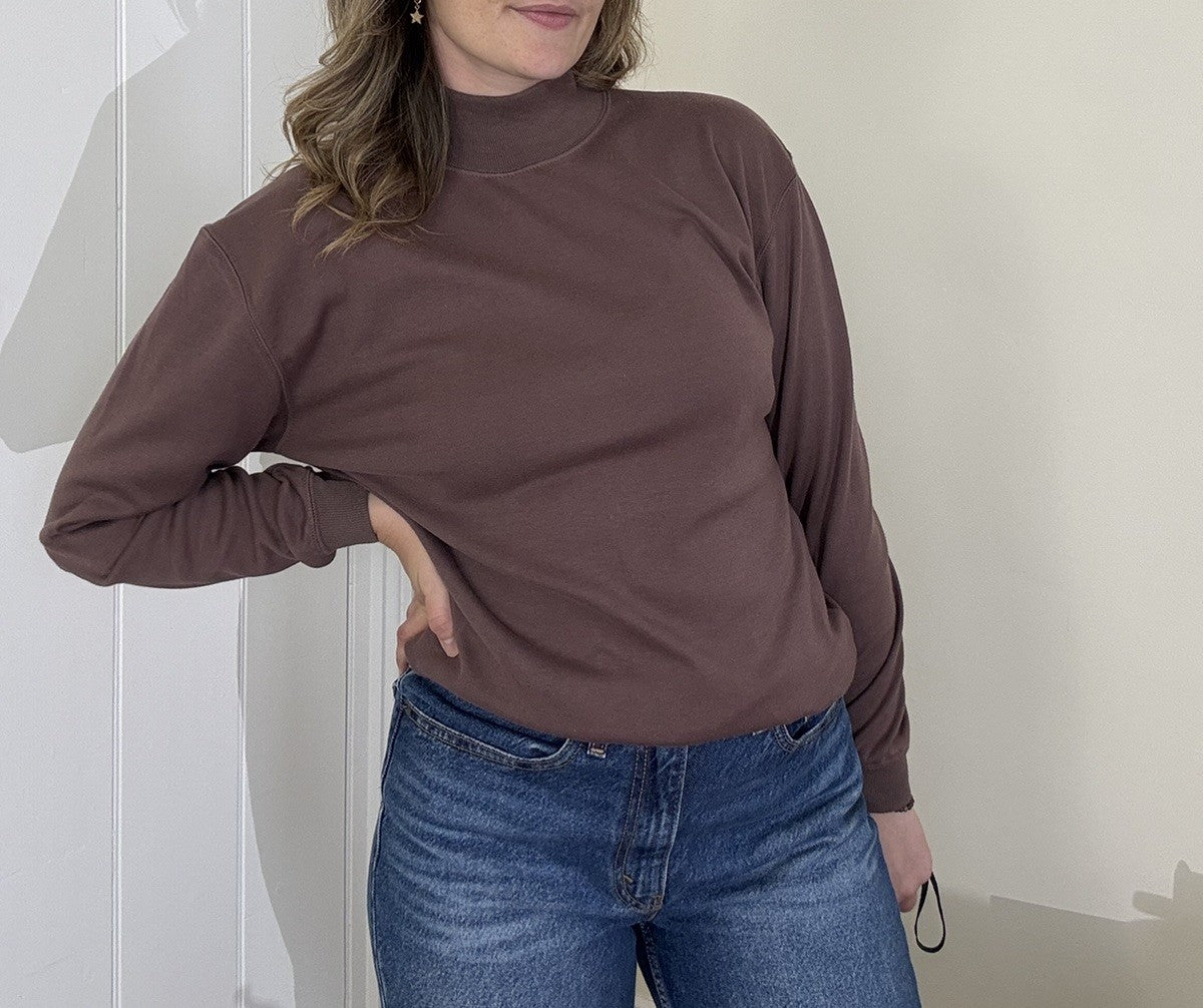 Vintage Size M 12 Brown High Neck Long Sleeve Top by Vivre Dorothy Perkins