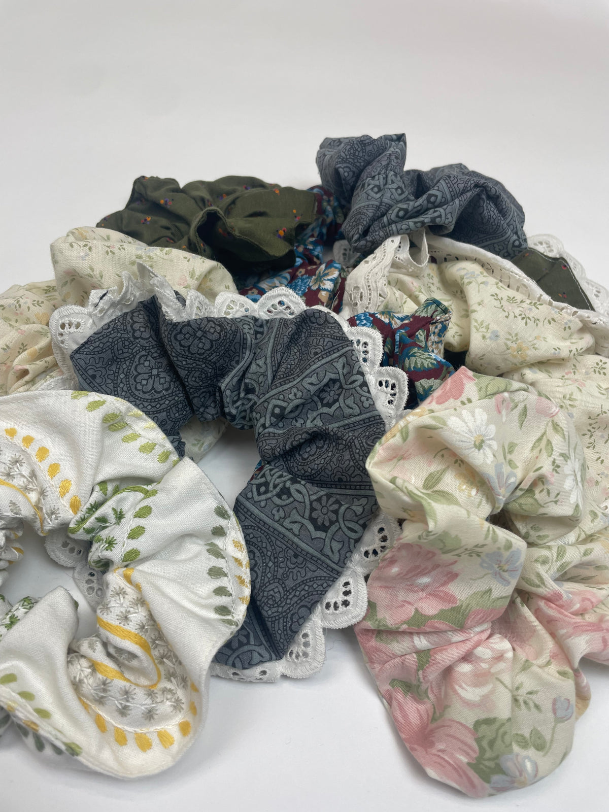 Handmade Cotton Floral Oversized Scrunchies