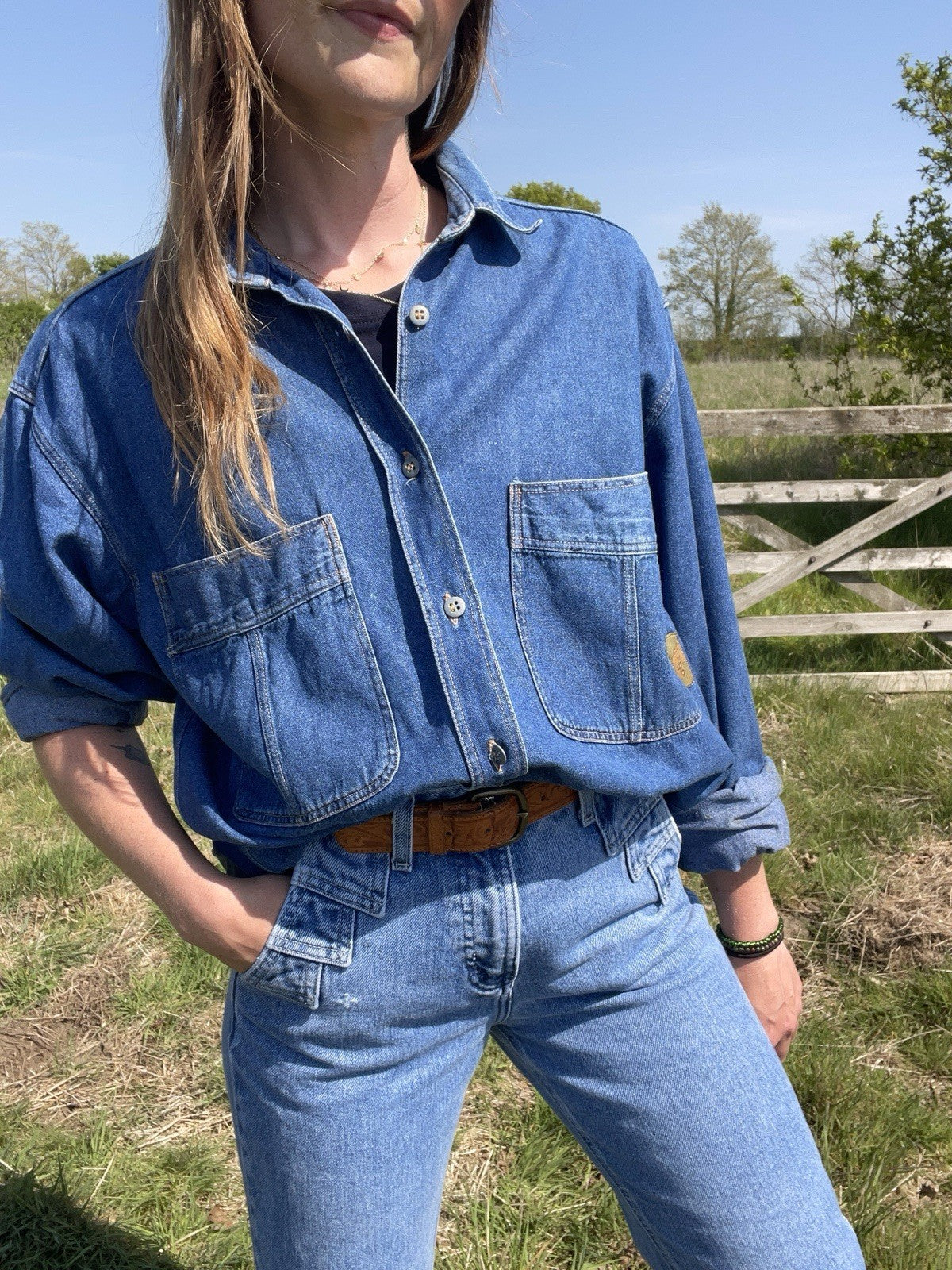 Vintage Size 3XL 14-22 Blue Denim Shirt/Overshirt J Oaks