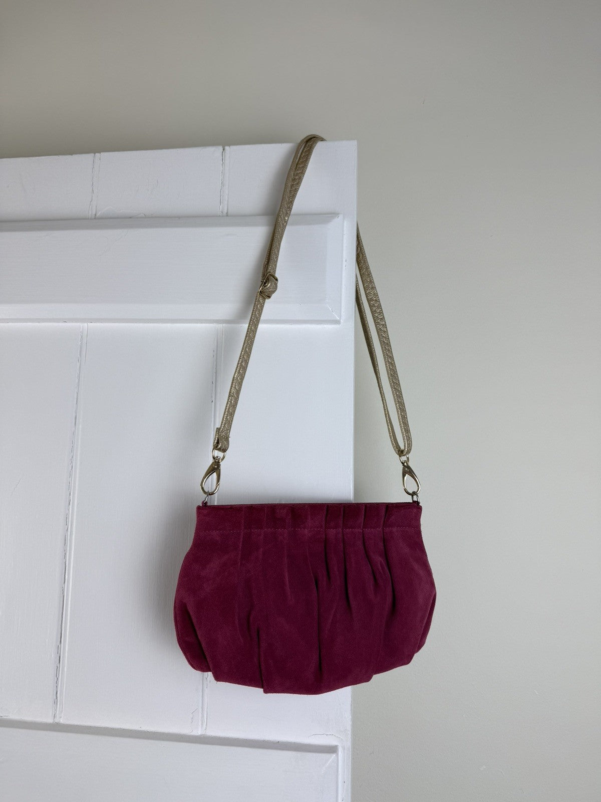 Raspberry Pink Suede Crossbody Shoulder Hobbs Bag