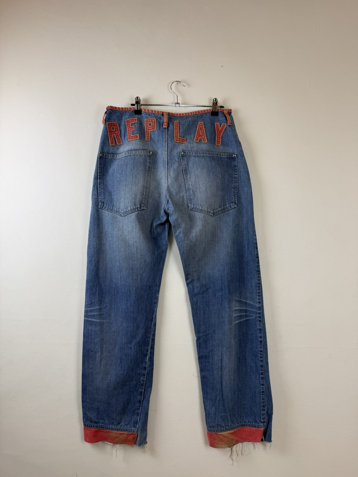 Vintage Size M 10-12 90s Replay Mid Rise Straight Leg Jeans