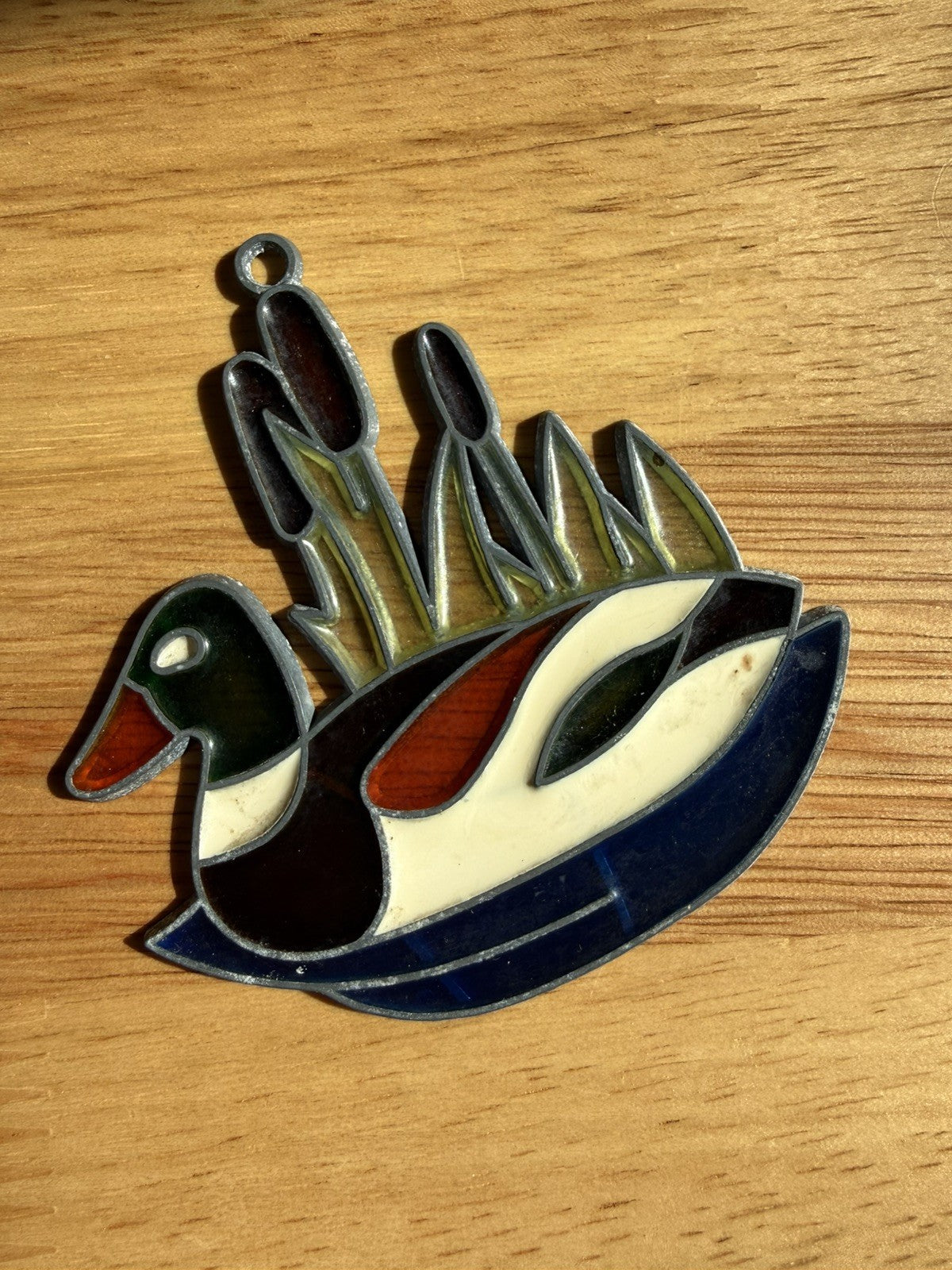Vintage 80s Mallard Duck Suncatcher Decor