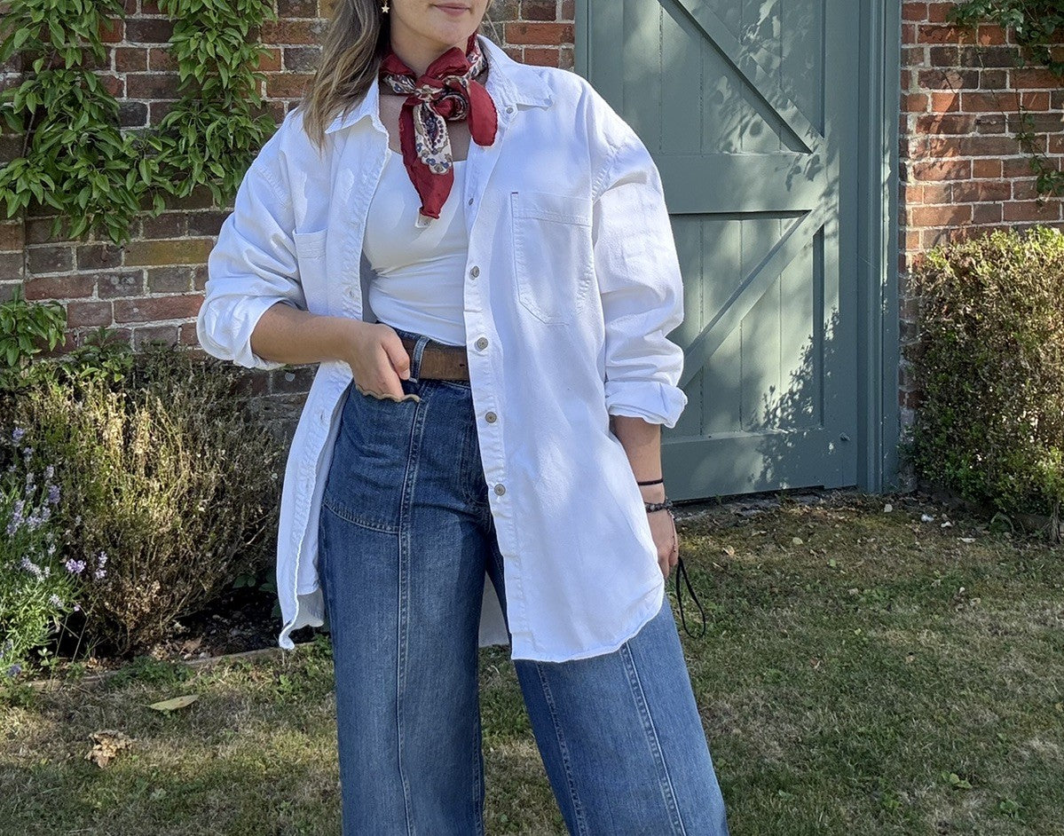 Vintage Size 2XL 18-22 White Denim Worker Shirt Levi's