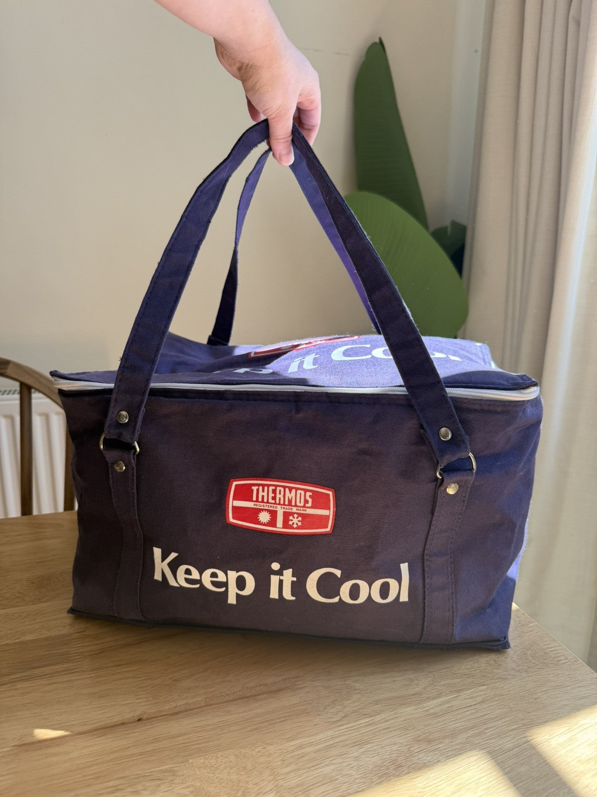 Vintage Navy Insulated Thermos 'Keep It Cool' Cool Bag