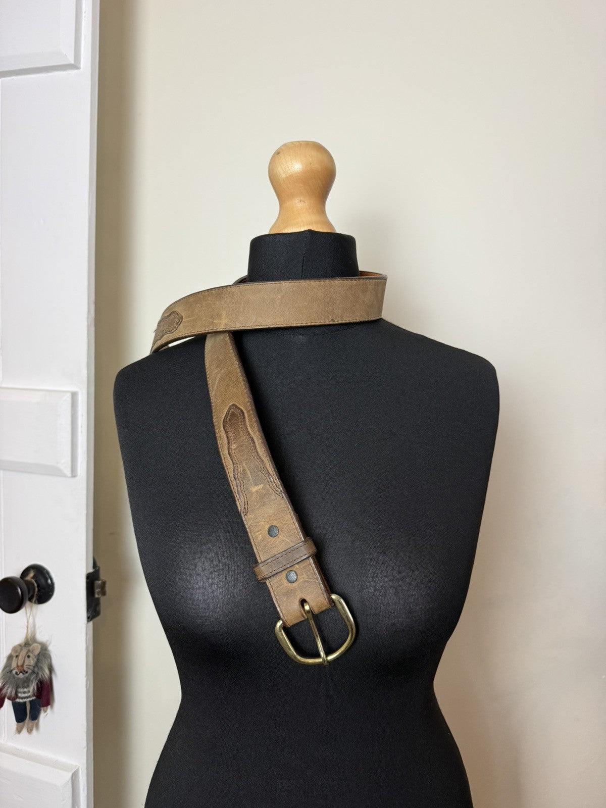 Vintage Size 8-12 Brown Genuine Leather Western Belt Nocona