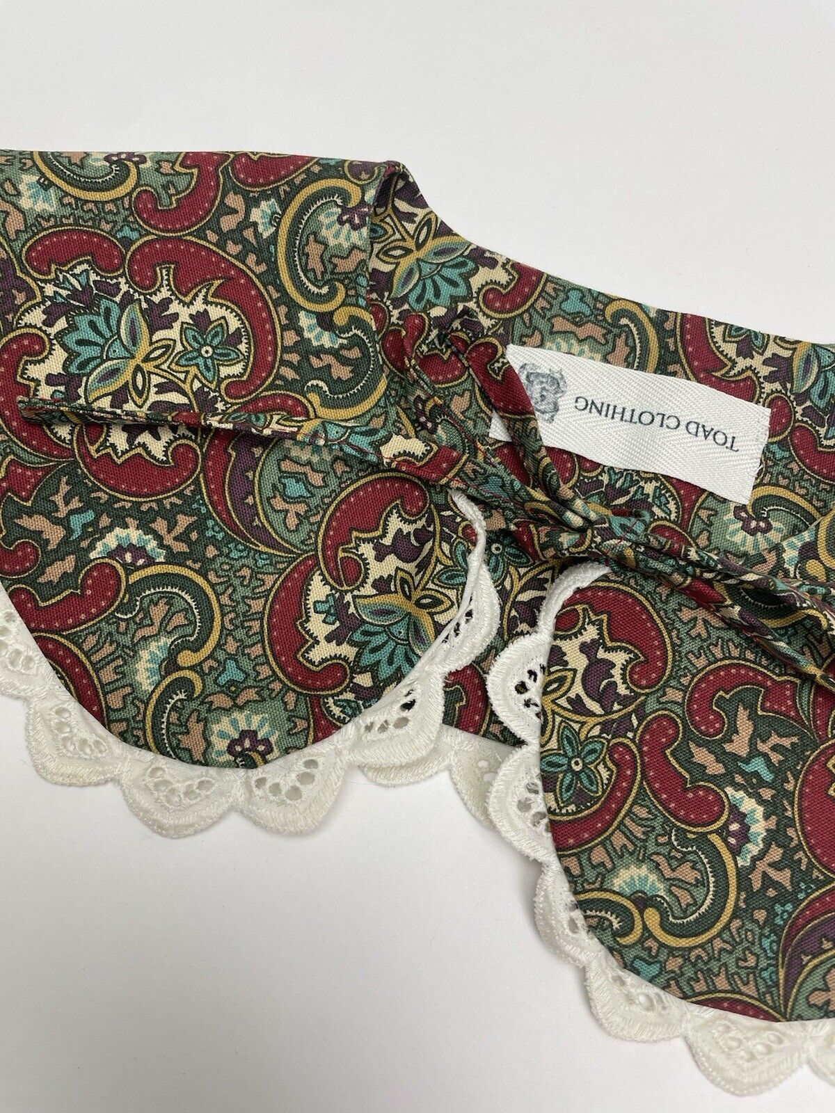Handmade Cotton Paisley Detachable Peter Pan Collar