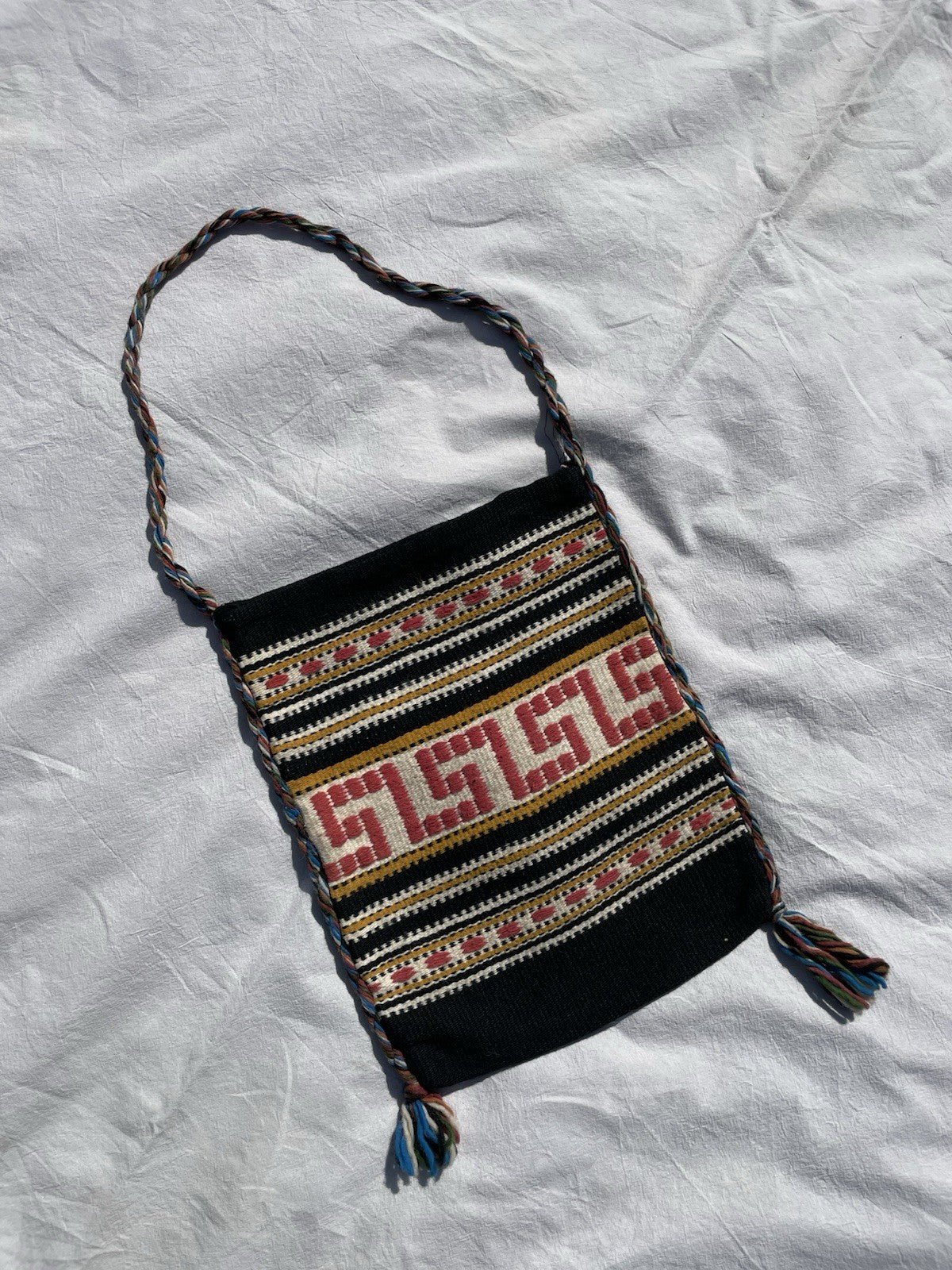 Vintage Boho Hippy Woven Knit Shoulder Bag