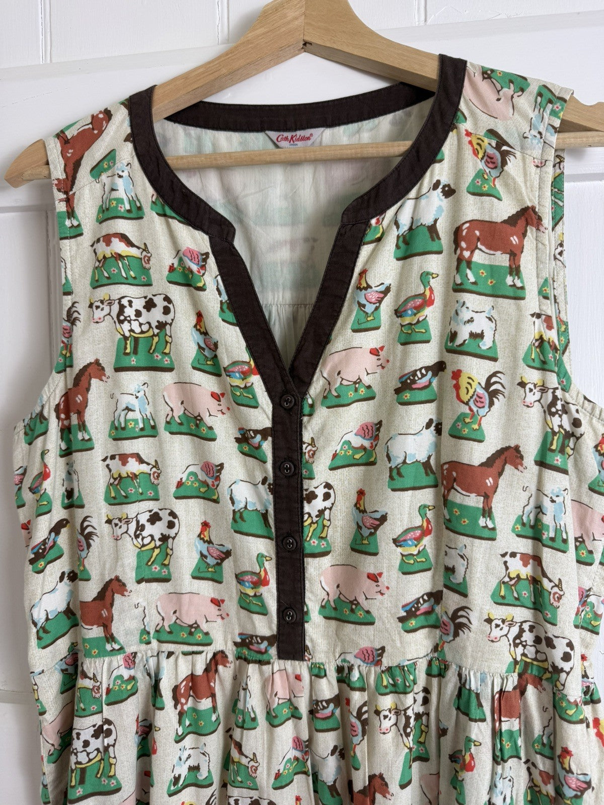 Size XL 14-16 Cath Kidston Farmyard Animal Print Midi Dress