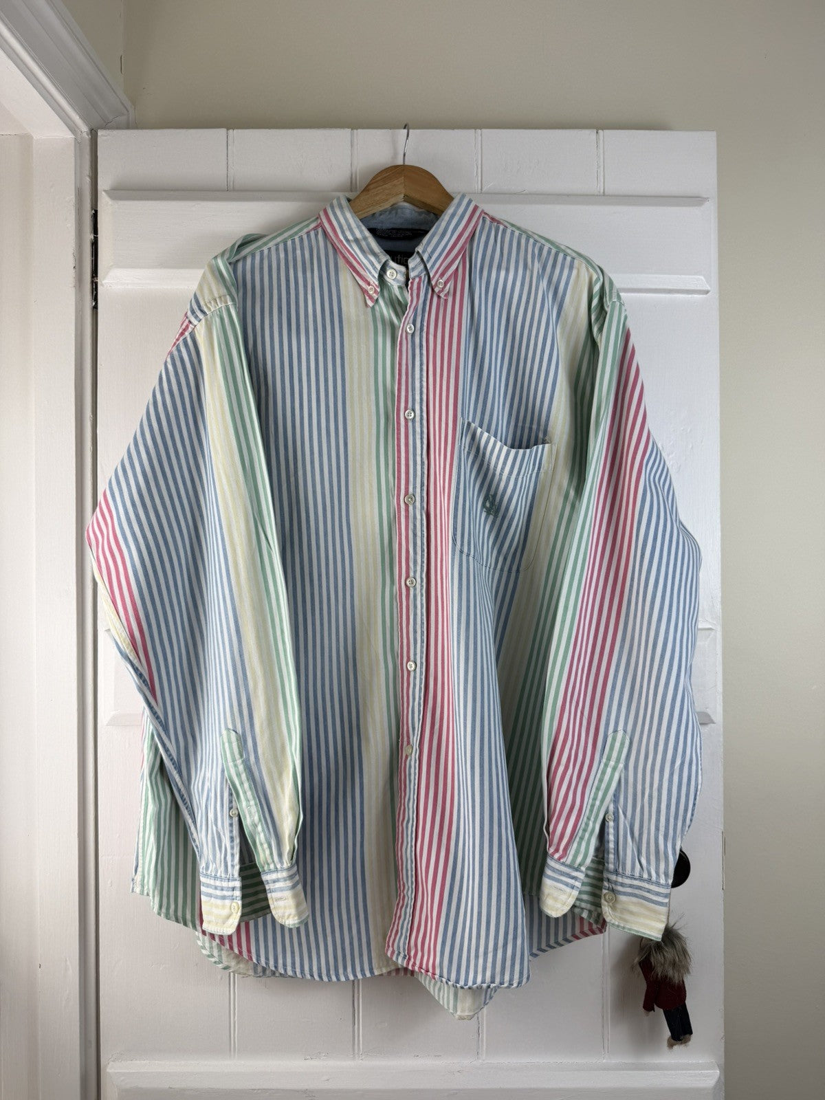 Vintage Size 2XL  14-24 Multicolour Contrast Striped Cotton Shirt Nautica