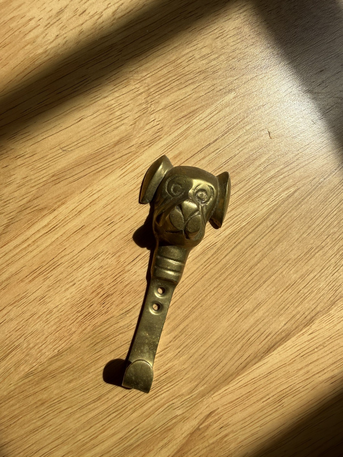 Vintage Brass Dog Wall Hook Coat Hook