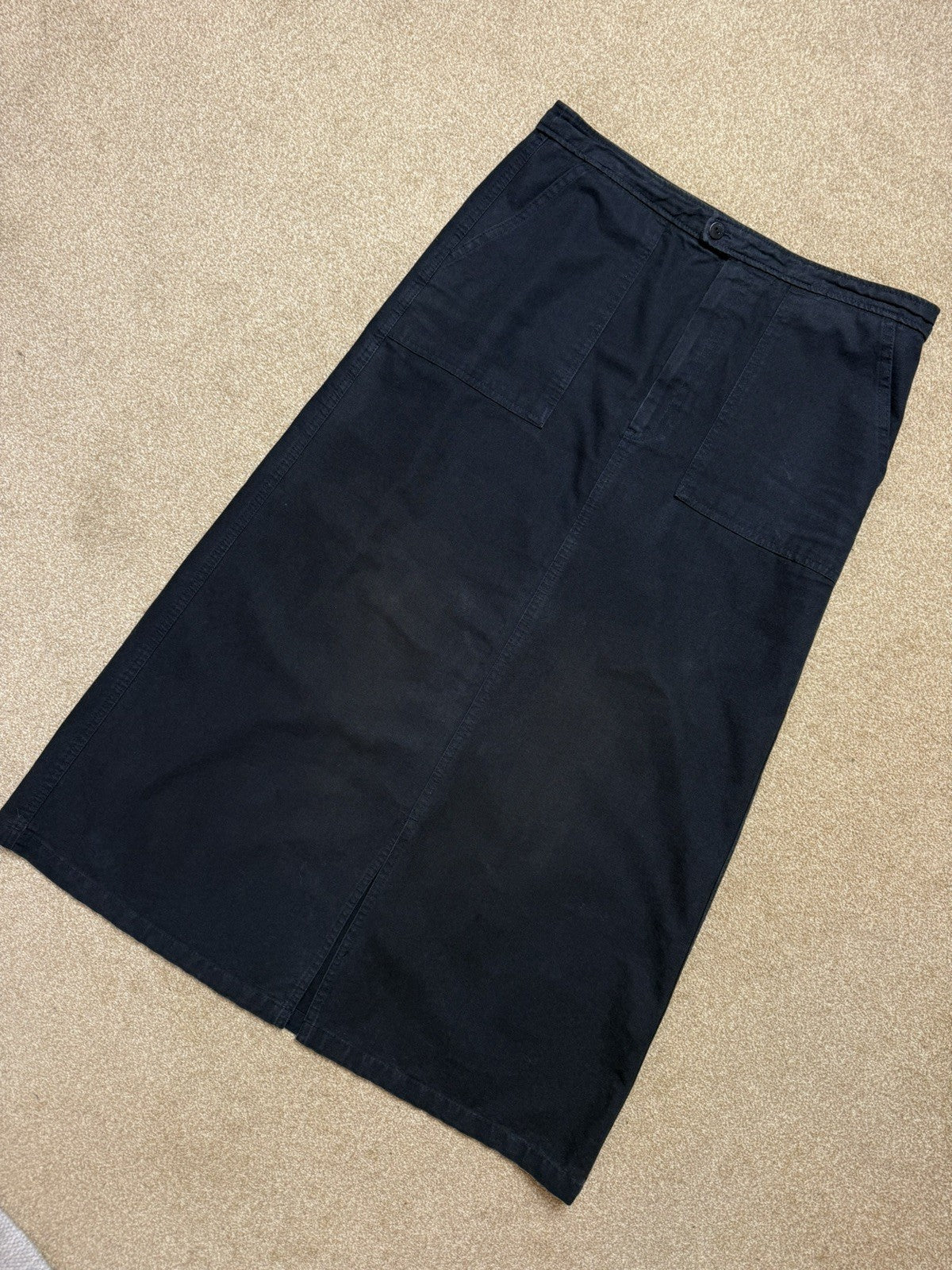 Size 14 W36 Navy 100% Cotton Midi Skirt Armor-Lux