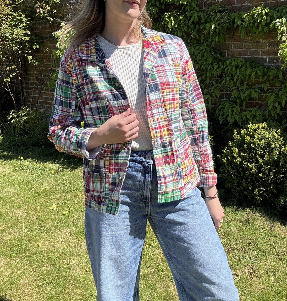 Vintage Size S 6-10 Patchwork Cotton Boxy Light Jacket Orvis