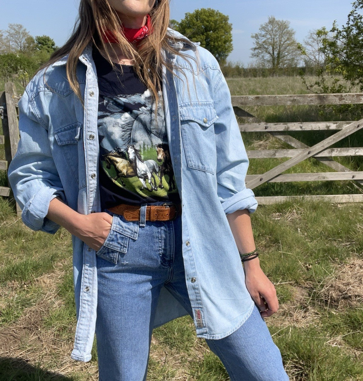 Vintage Size 2XL 12-20 Blue Levi’s Denim Shirt/Overshirt