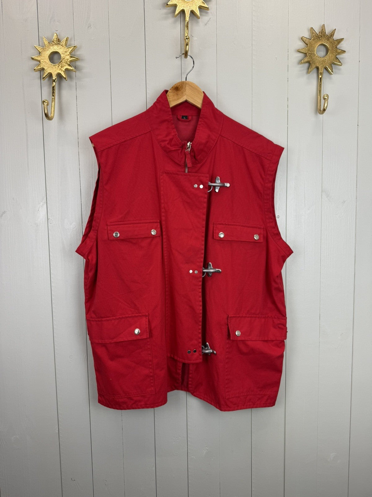 Vintage Size 3XL 14-20 Red Fisherman Utility Gilet Royal Coast