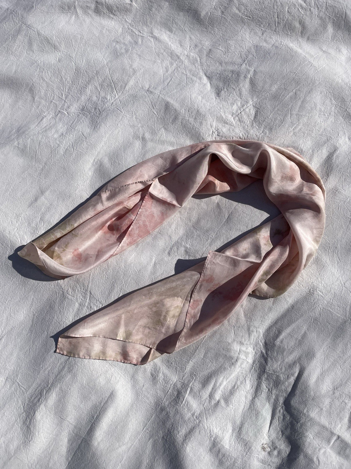 Vintage Pink Romantic Patterned Silk Neck Scarf