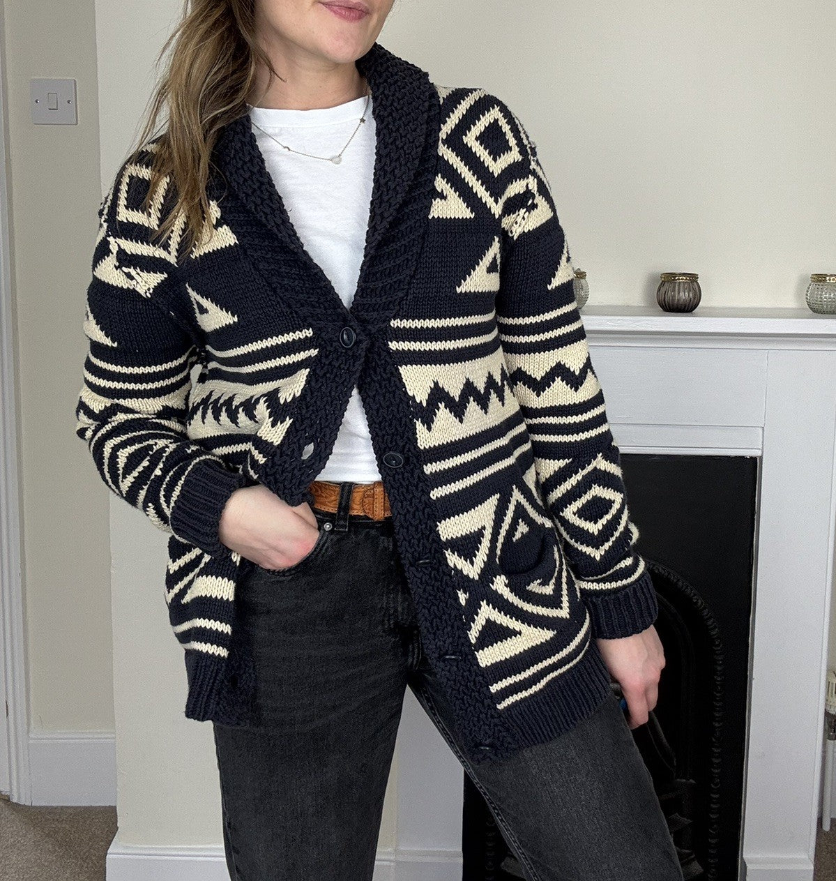 Size S 6-12 Navy Western Denim & Supply Ralph Lauren Cotton Knit Cardigan