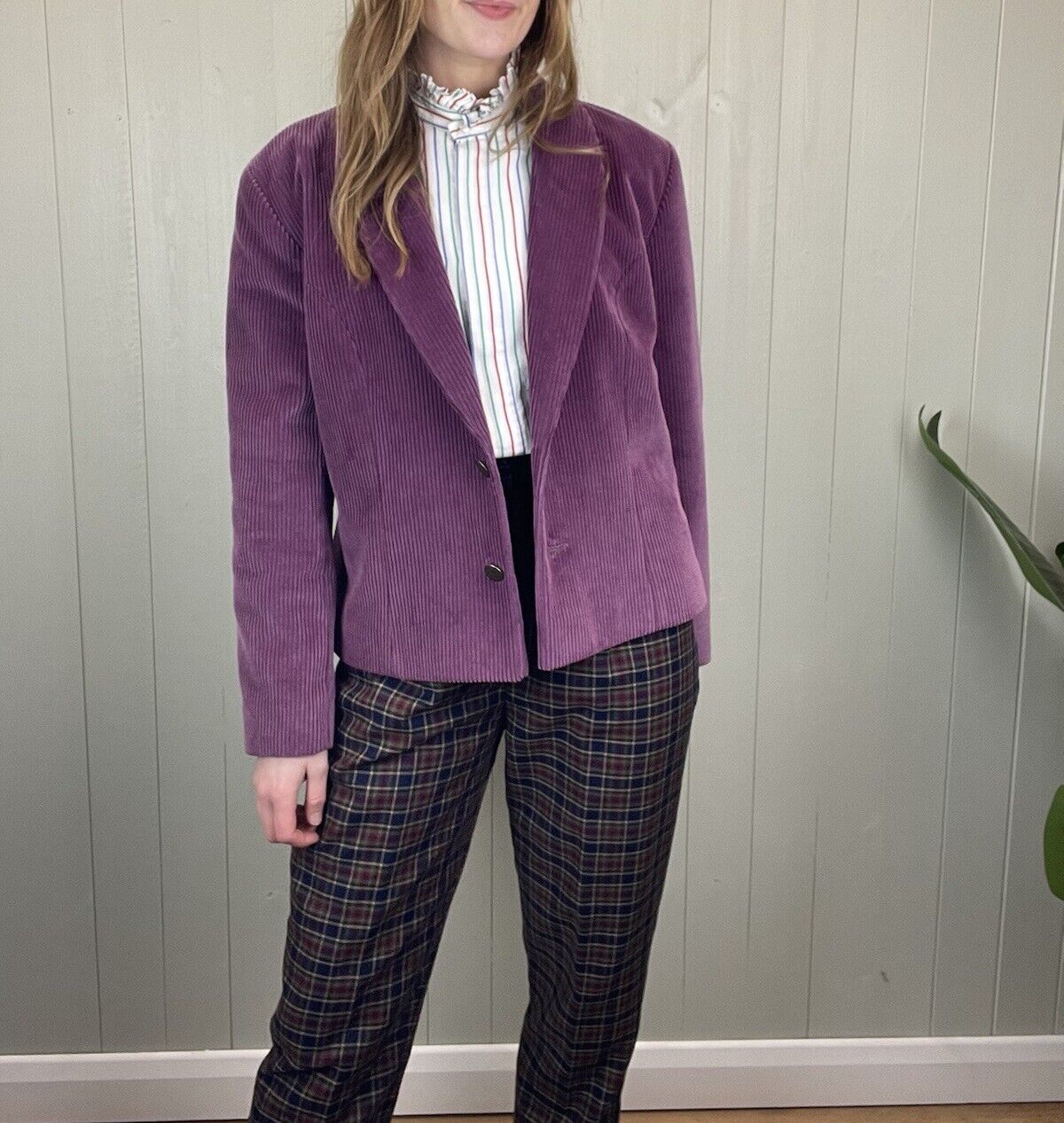 Cotton Corduroy Corduroy Purple Jacket Irregular Corduroy