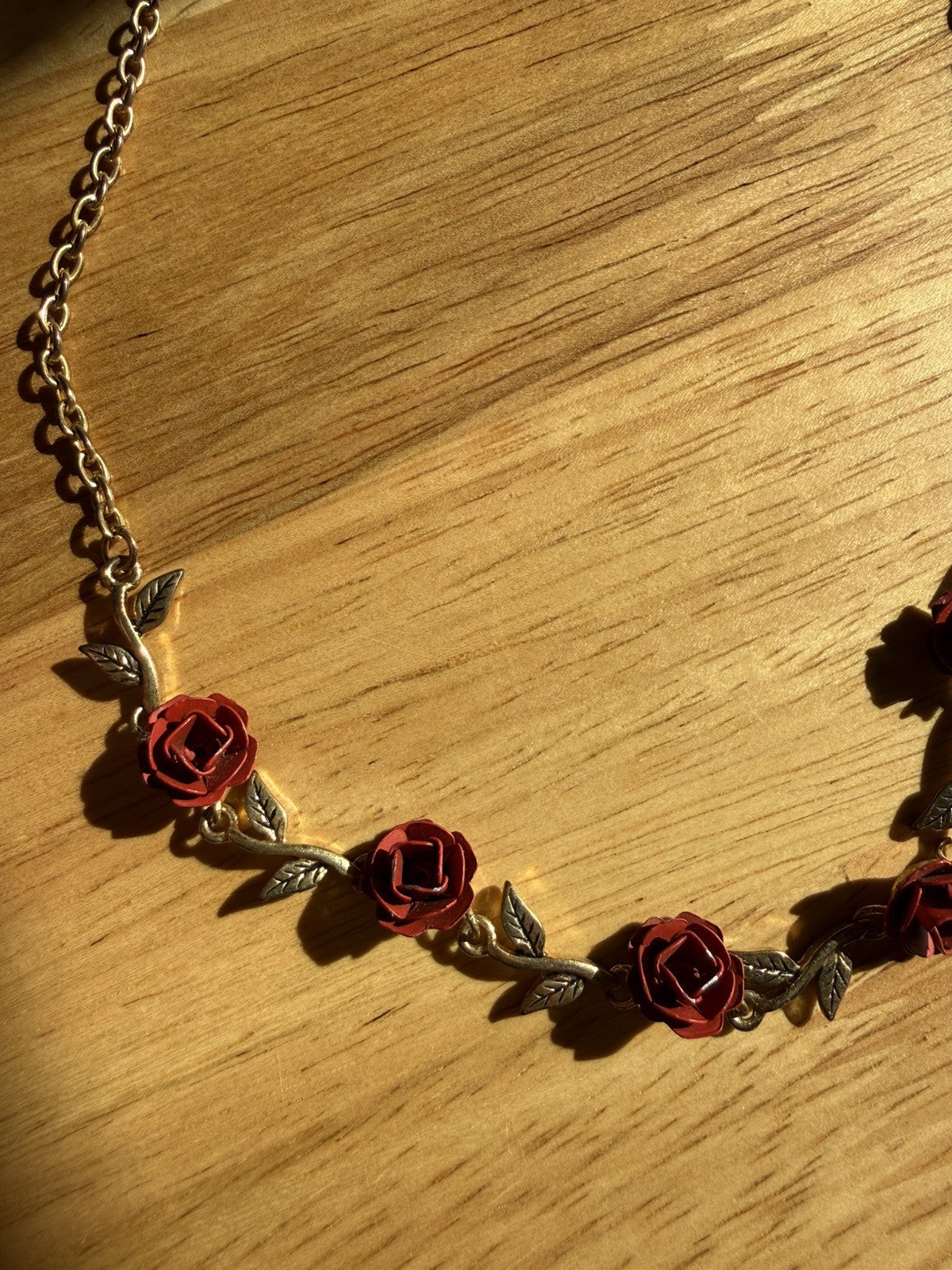 Vintage Rose Chain Necklace