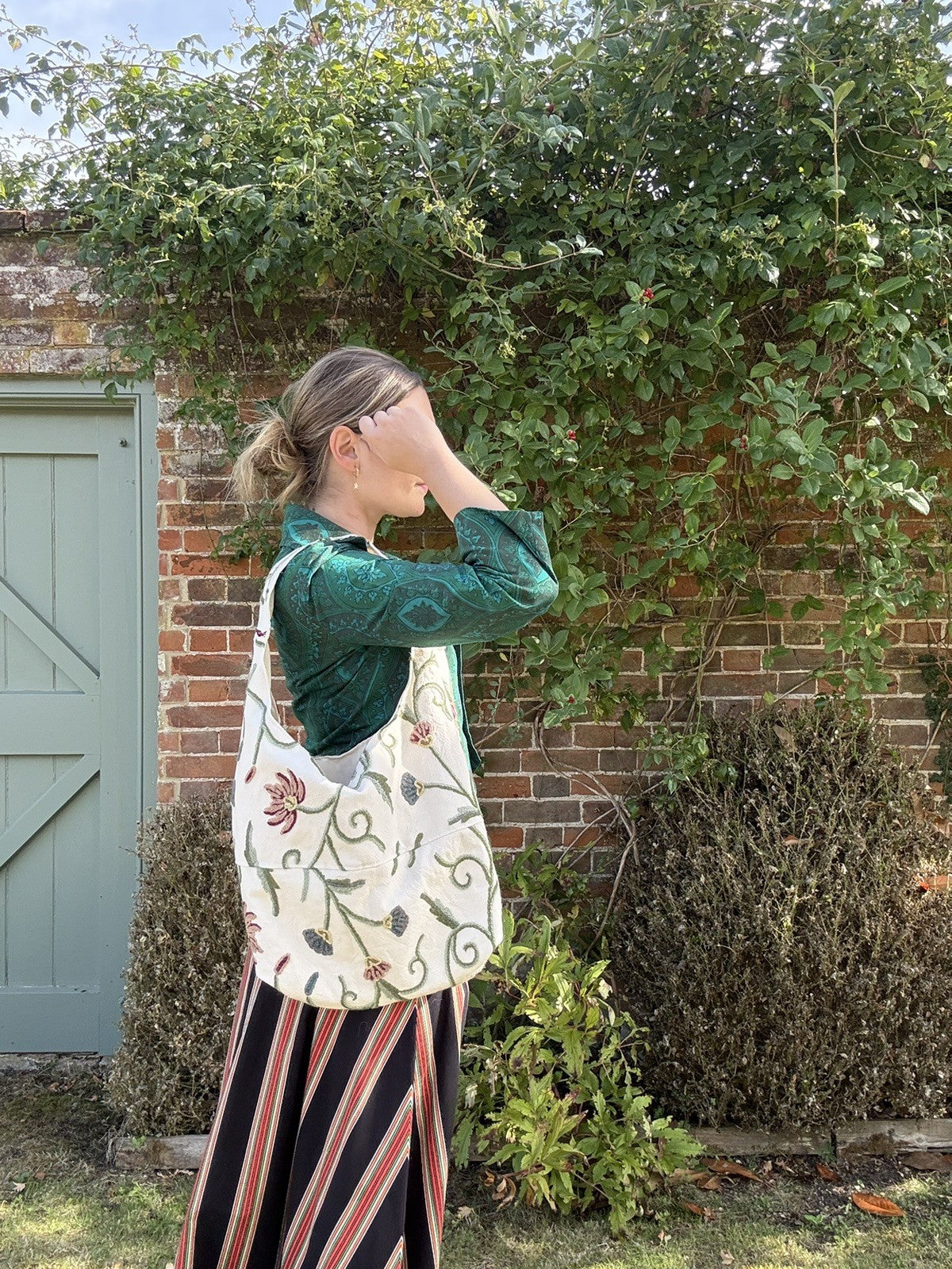 Handmade Cream Fairy Floral Shoulder Bag