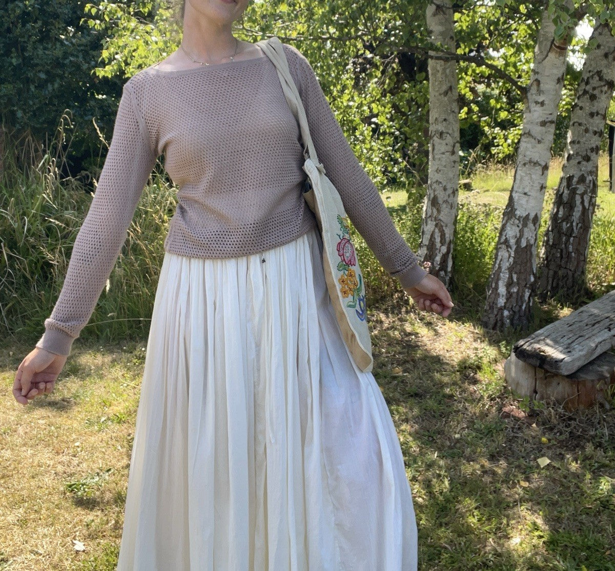 Vintage Size S 6-10 Dusky Rose Cashmere Blend Open Knit Jumper Stile Benetton