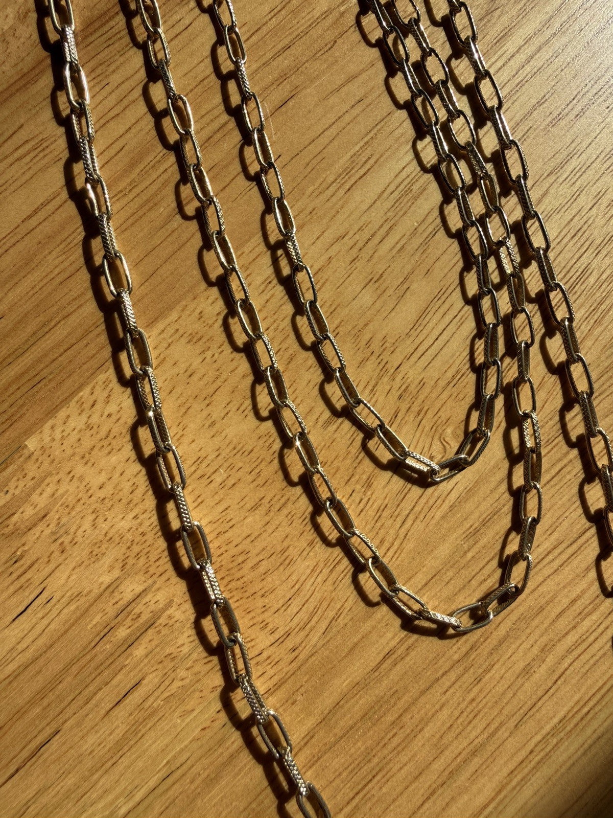 Vintage Gold Textured Layered Chain Necklace Sarah Coventry