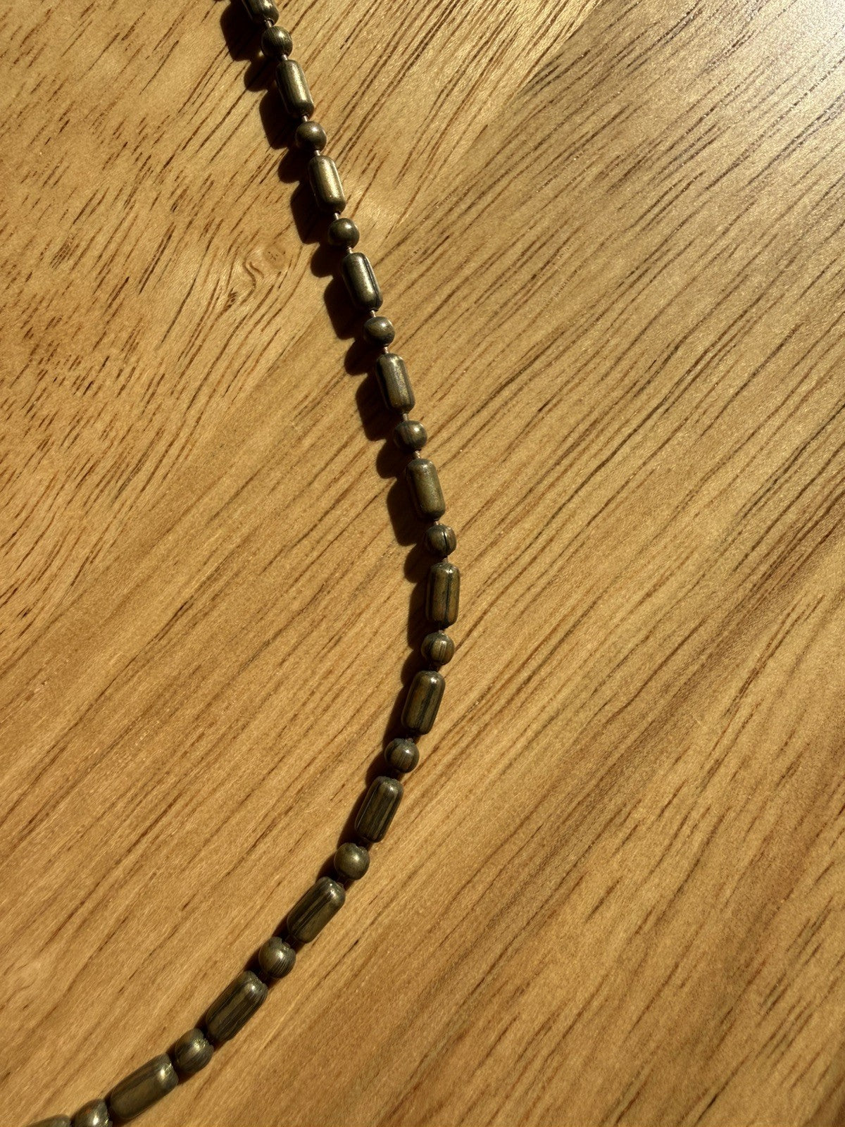 Vintage Brass Link Longer Metal Necklace