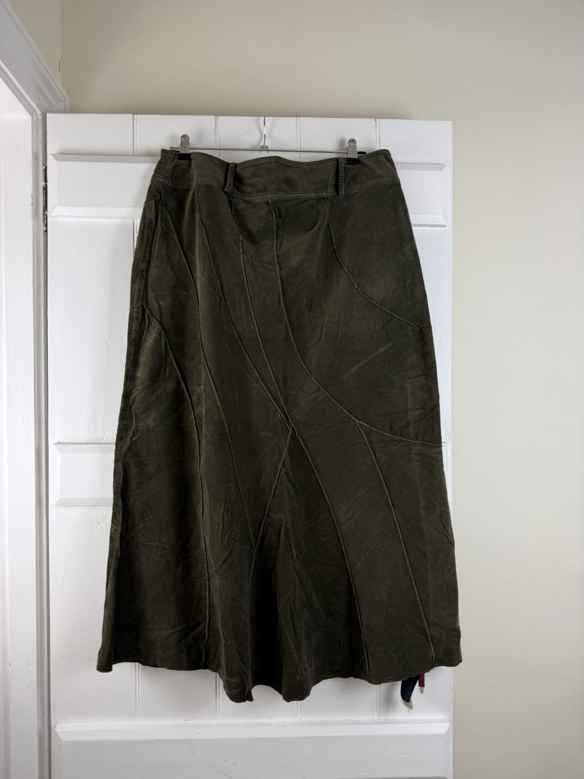 Size 18R Green Whimsy Corduroy Midi Maxi Skirt Per Una