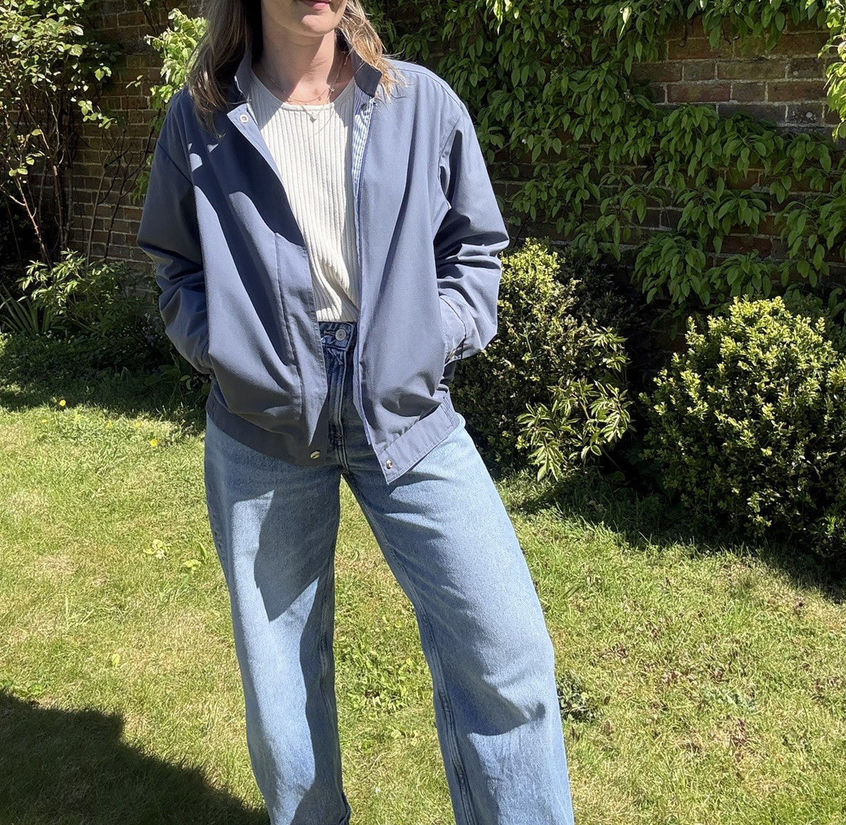 Vintage 60s Size L 12-16 Light Petrol Blue Grey Jacket St Michael