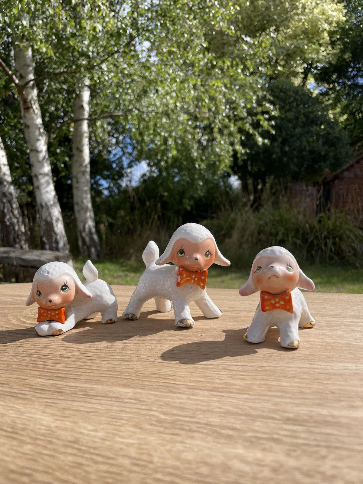 Vintage 1950s Trio Kitsch Lamb Sheep Figurines Swattow China