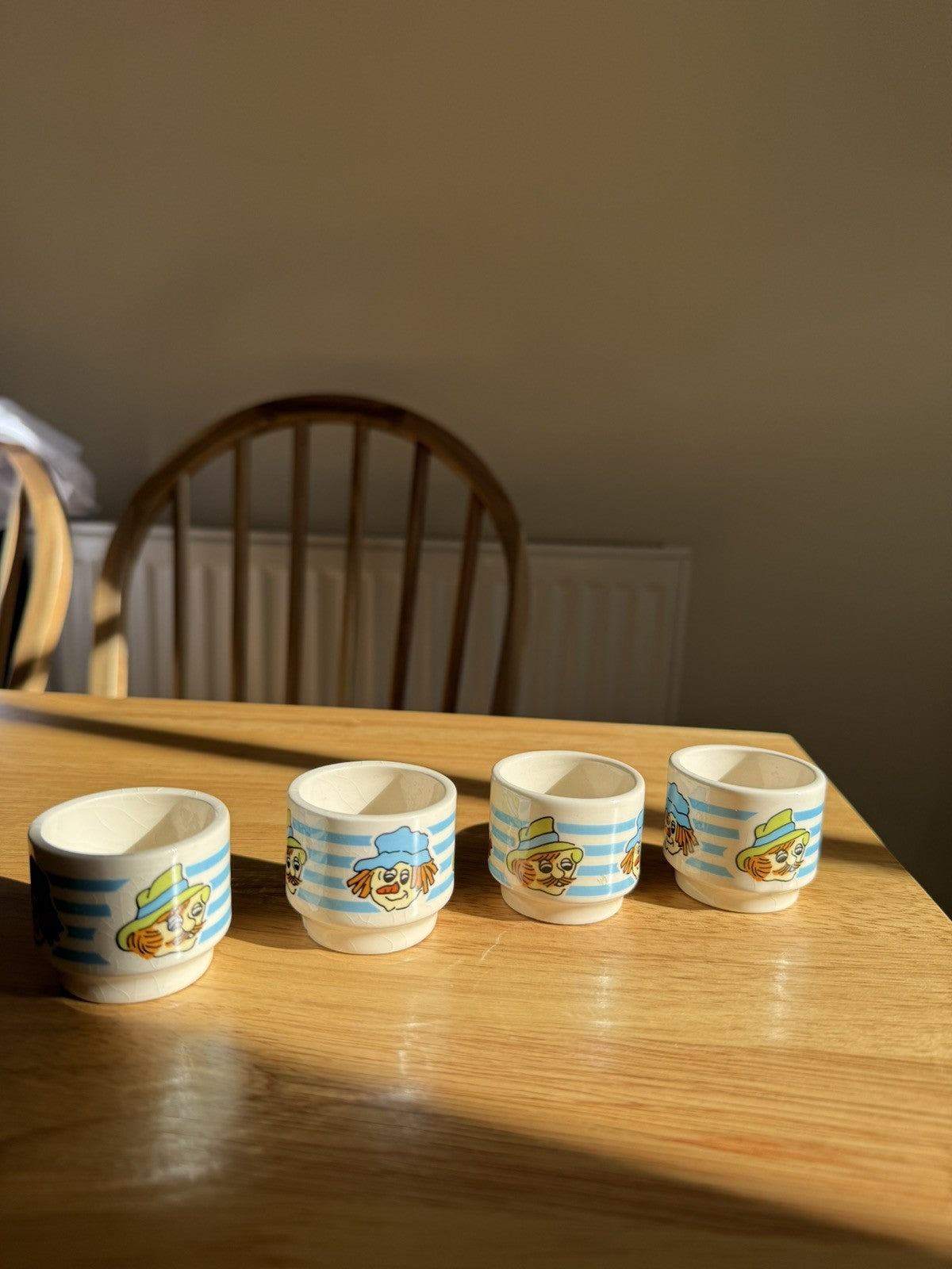 Vintage 1970s 4 x Hornsea Pottery Toffee & Mallow Egg Cups