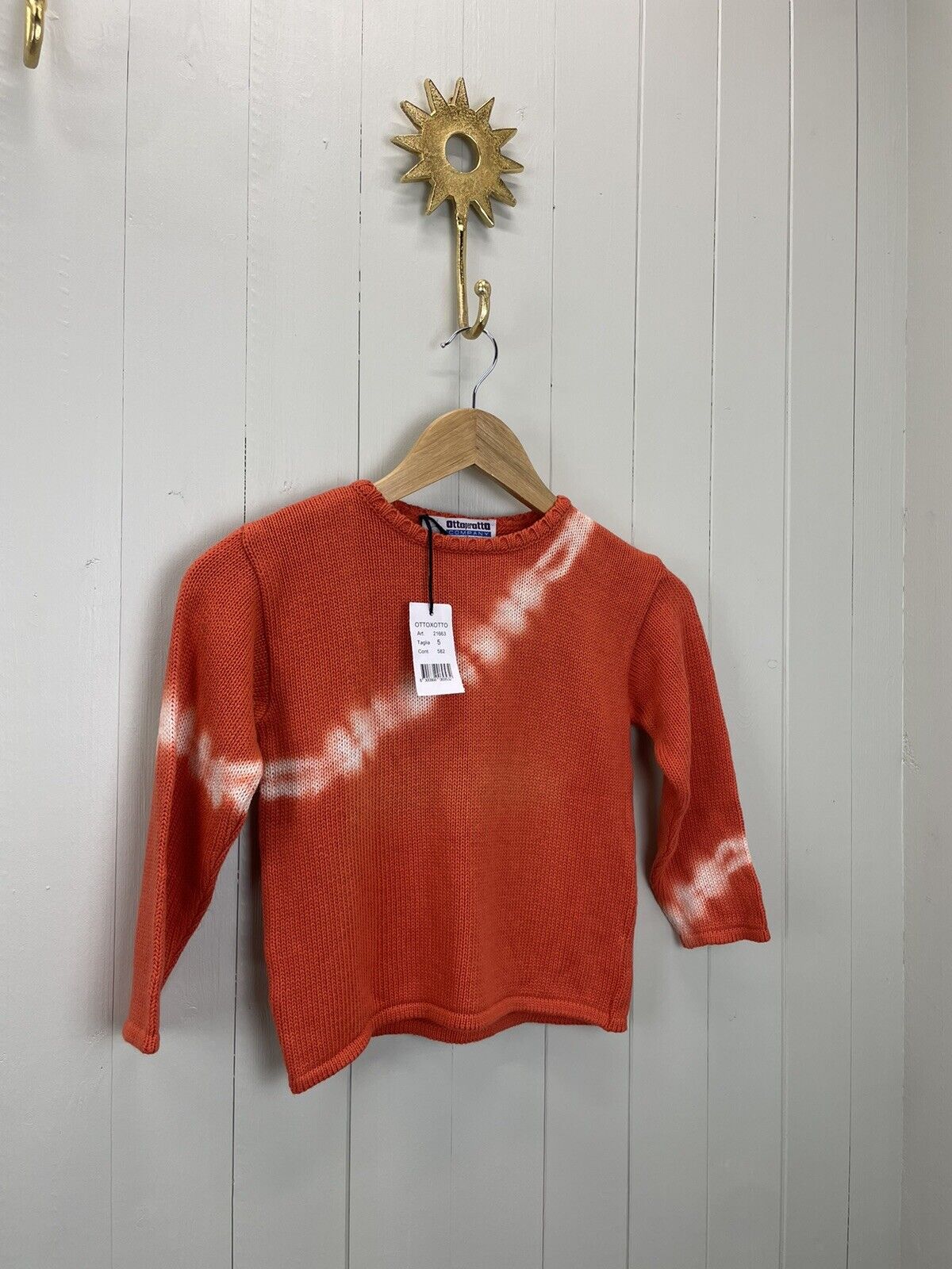 BNWT Vintage Aged 5 Years Orange Tie Dye Knit Jumper Otto Per Otto