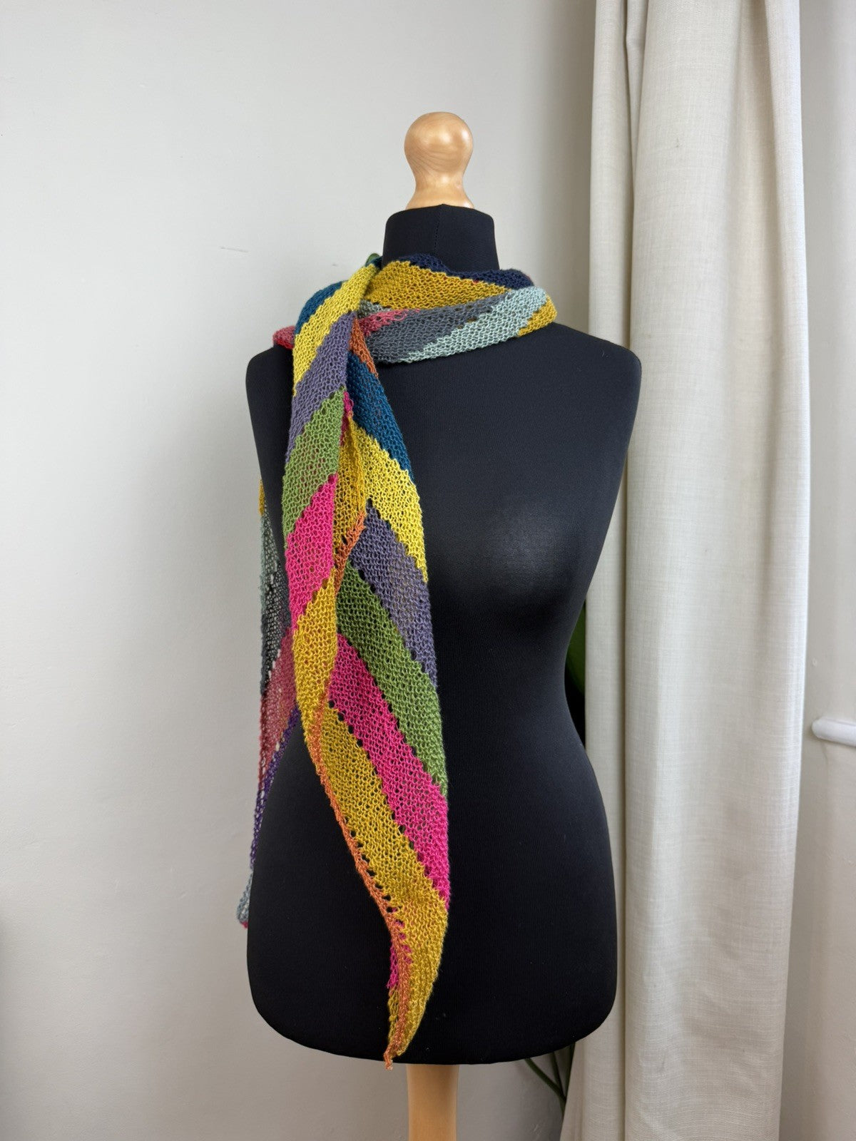 Handmade Multicolour Rainbow Light Crochet Scarf