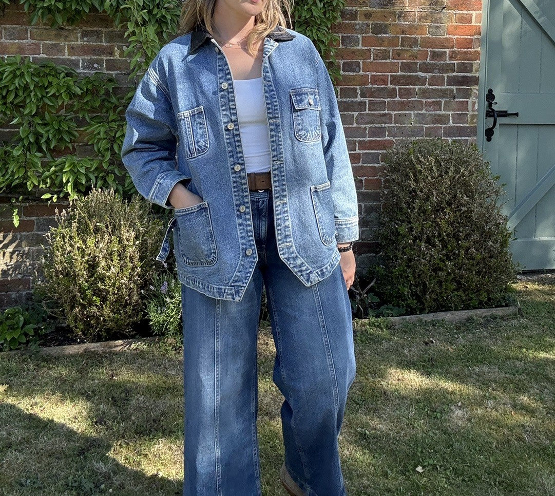 Vintage Size M 8-12 Denim Barn Chore Jacket Rafaelo Jeans