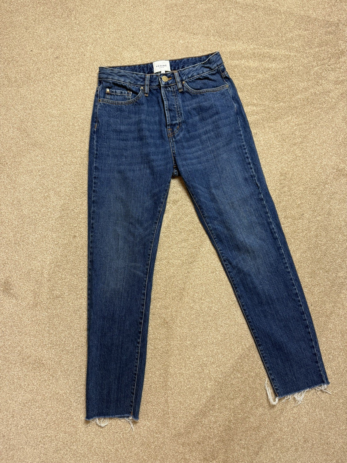 Size 8 High Waisted Blue Denim Slim Skinny Jeans Sezane