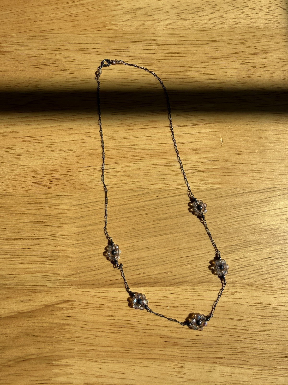 Vintage Dainty Beaded Flower Necklace