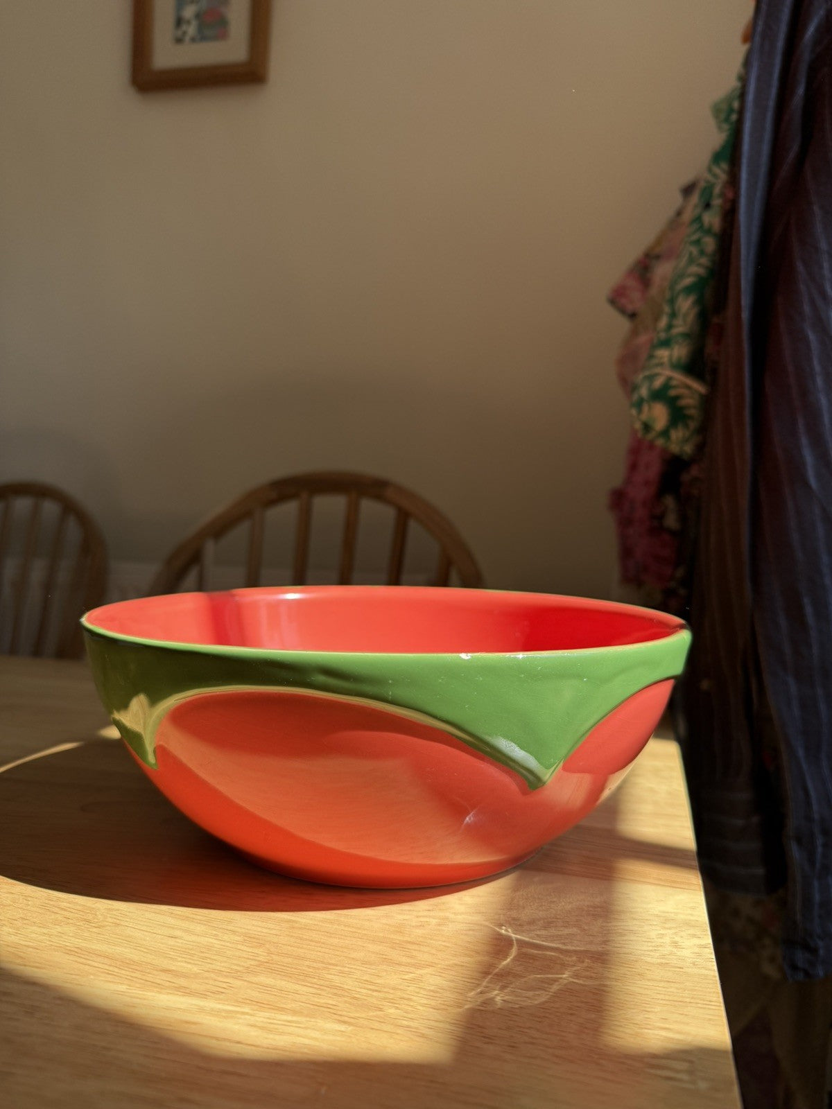 Vintage Red Ceramic Handpainted Tomato Salad Bowl A Santos Portugal