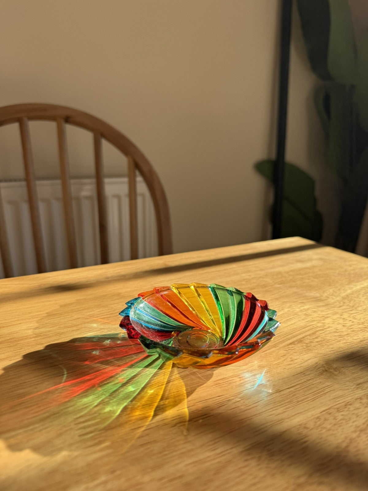 Vintage Italian Small Rainbow Colours Glass Bowl Trinket Jewellery Dish