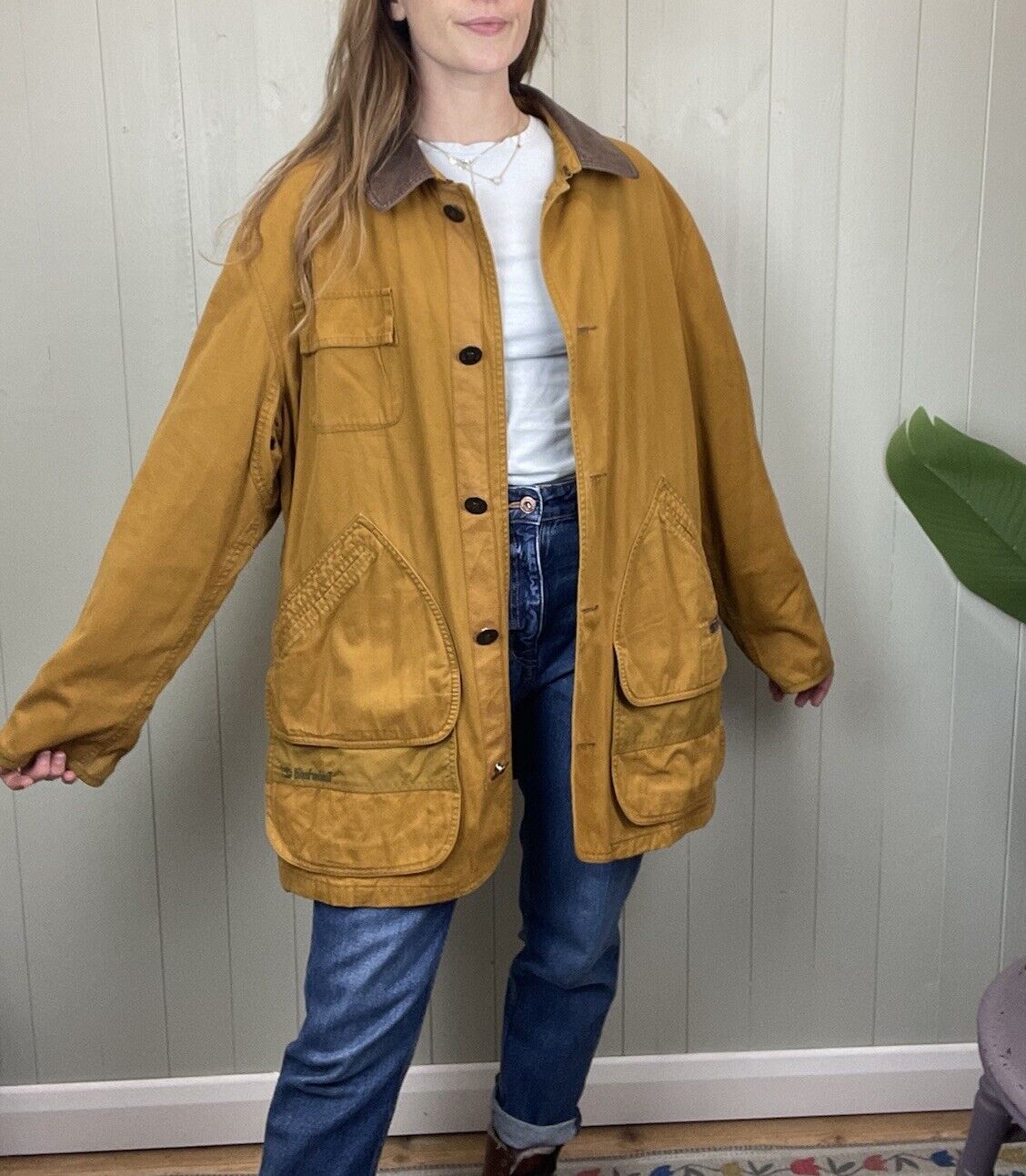 Vintage 90s Size L 12-18 Timberland Weathergear Cotton Worker Field Jacket