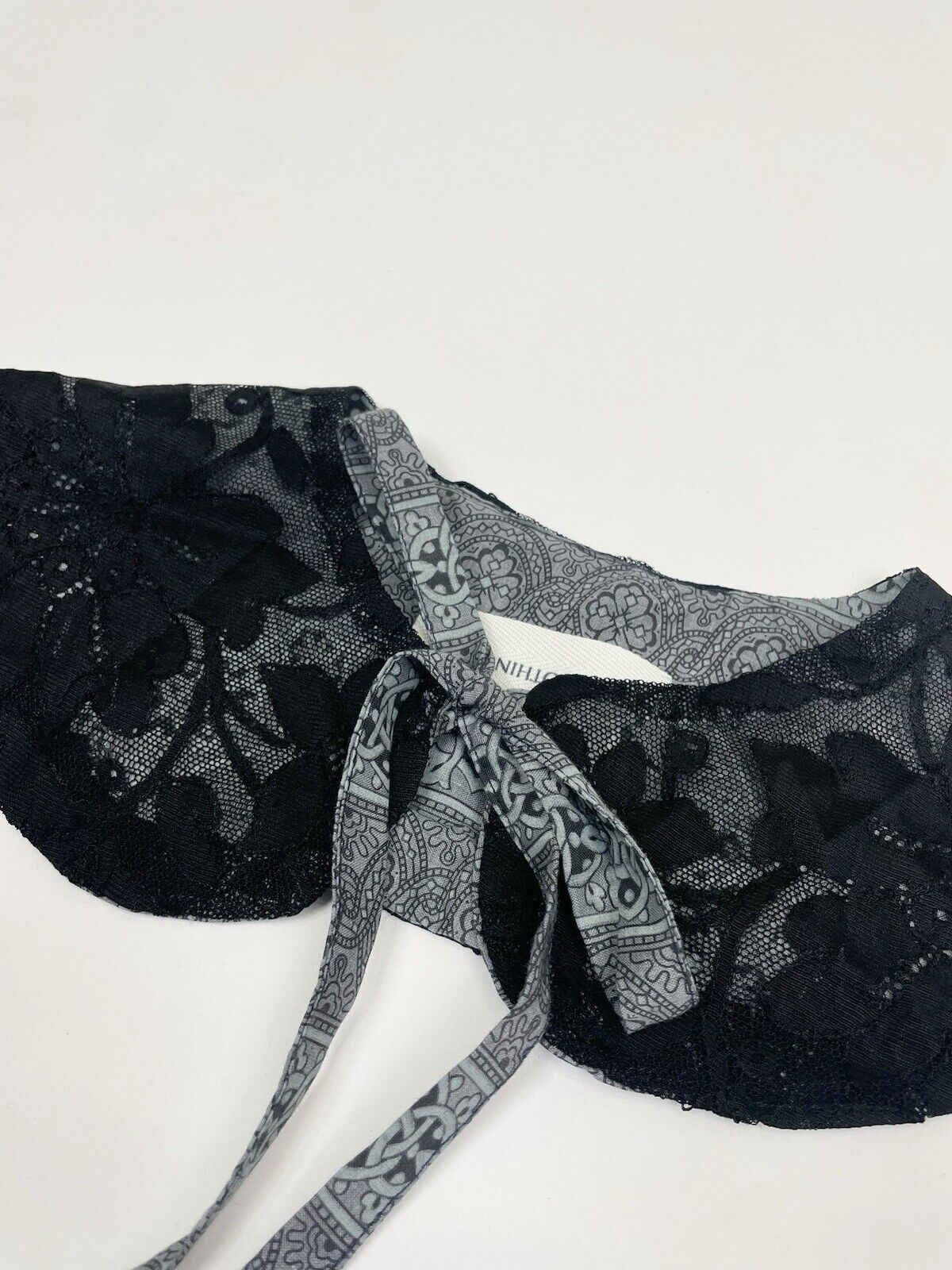Handmade Black Lace Cotton Detachable Peter Pan Collar
